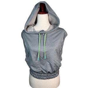 FP Movement Sleeveless Hoodie Women S Gray Cropped‎ Bubble Hem Gorpcore Active